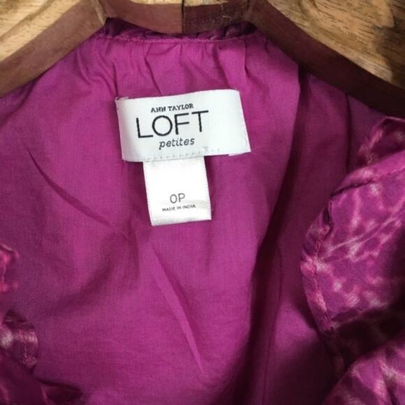 LOFT Pink Leopard Cheetah Wrap Dress Size 0 P - Picture 8 of 9